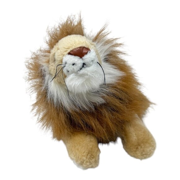 Lion Plush Toy Stuffed Animal 9 in Soft Tan Mane Collectible Kids Gift Vintage - Picture 2 of 7